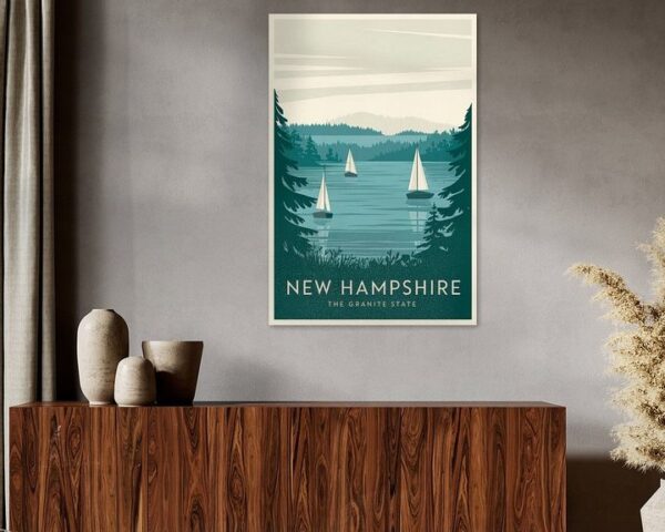 New Hampshire Vintage Travel Poster