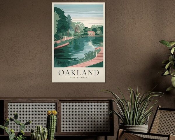 Oakland, California Vintage Travel Poster