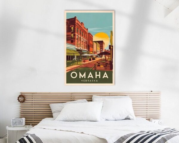 Omaha, Nebraska Vintage Travel Poster