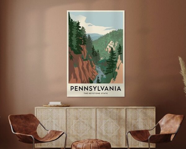 Pennsylvania Vintage Travel Poster