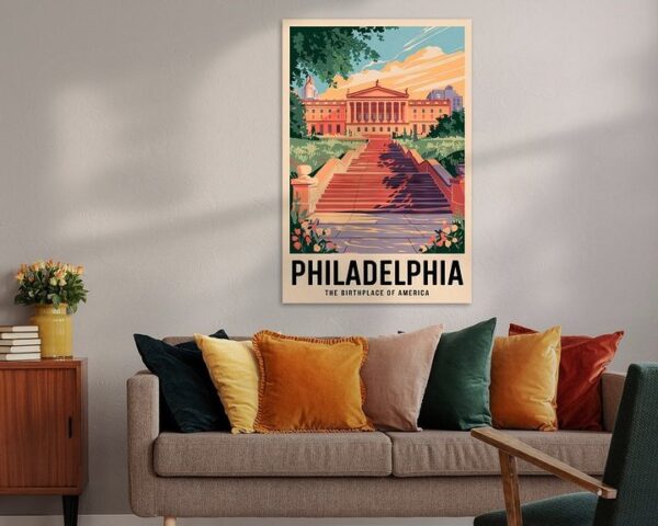 Philadelphia Vintage Travel Poster