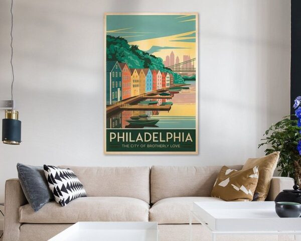 Philadelphia Vintage Travel Poster