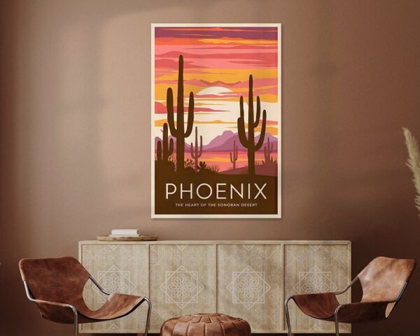 Phoenix, Arizona Vintage Travel Poster