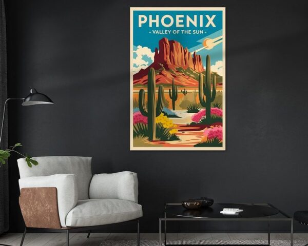 Phoenix, Arizona Vintage Travel Poster