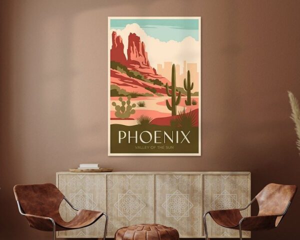 Phoenix, Arizona Vintage Travel Poster