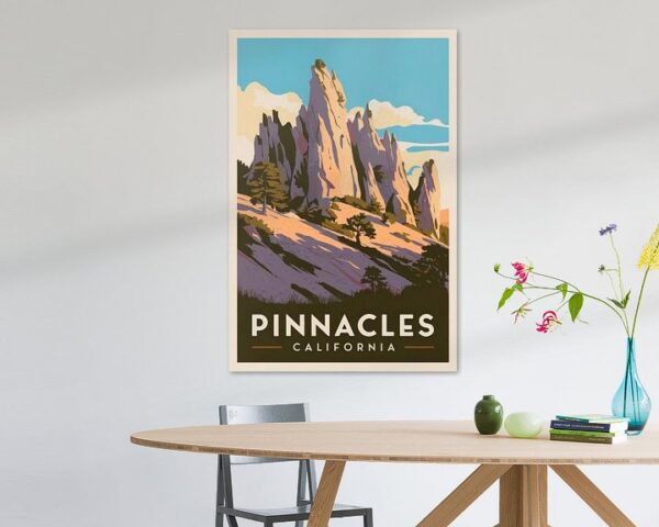 Pinnacles, California Vintage Travel Poster