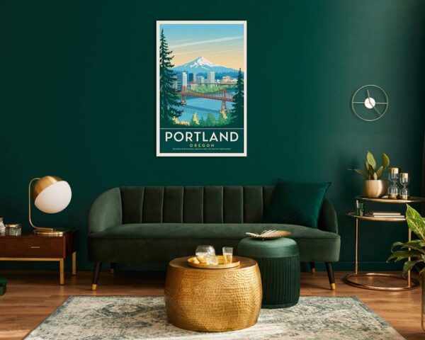 Portland, Oregon Vintage Travel Poster