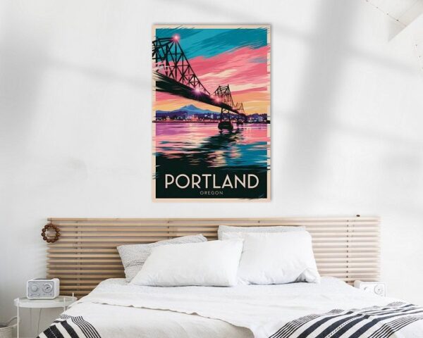 Portland, Oregon Vintage Travel Poster