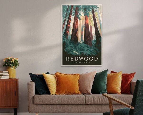 Redwood, California Vintage Travel Poster