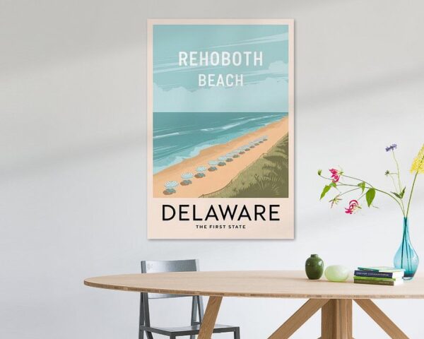 Rehoboth Beach, Delaware Vintage Travel Poster