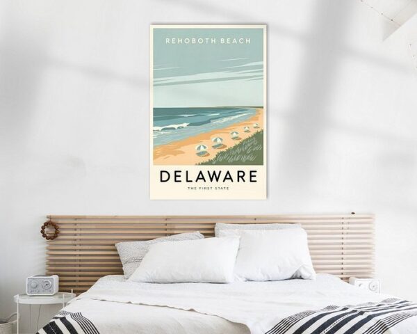 Rehoboth Beach, Delaware Vintage Travel Poster