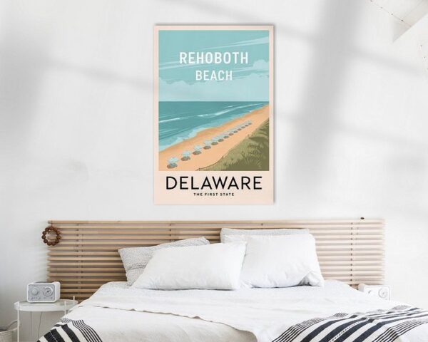 Rehoboth Beach, Delaware Vintage Travel Poster