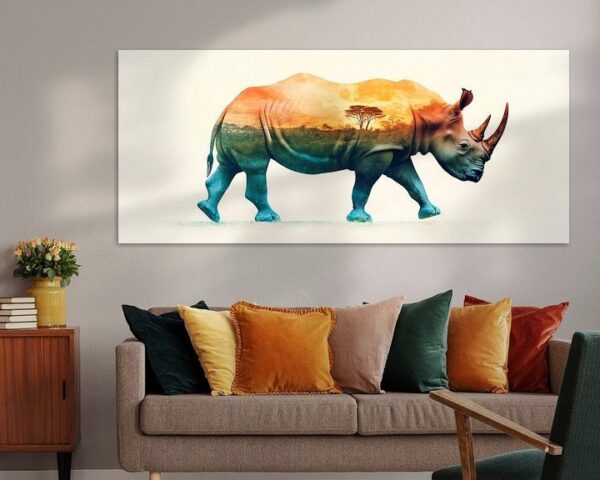 Rhino mit Landschaft