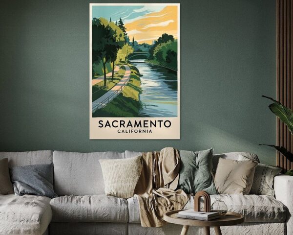 Sacramento, California Vintage Travel Poster