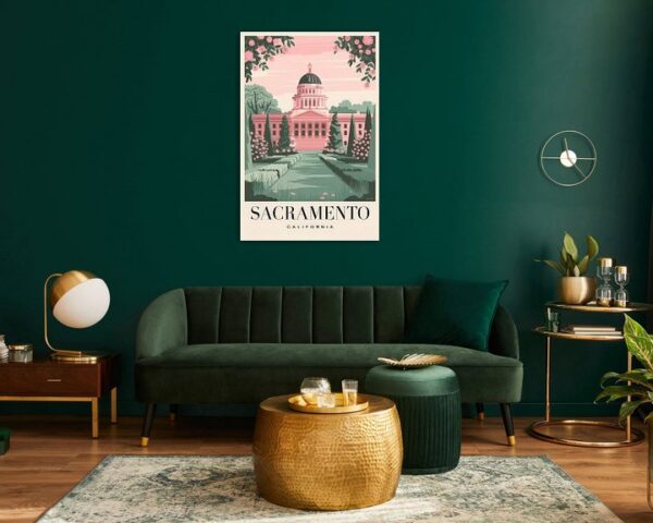 Sacramento, California Vintage Travel Poster