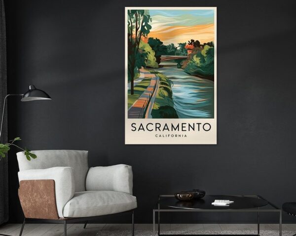 Sacramento, Kalifornien Vintage Travel Poster