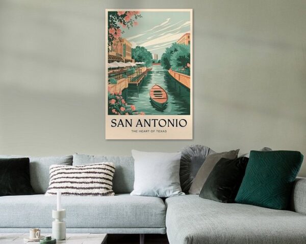 San Antonio, Texas Vintage Travel Poster