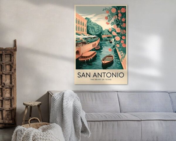 San Antonio, Texas Vintage Travel Poster