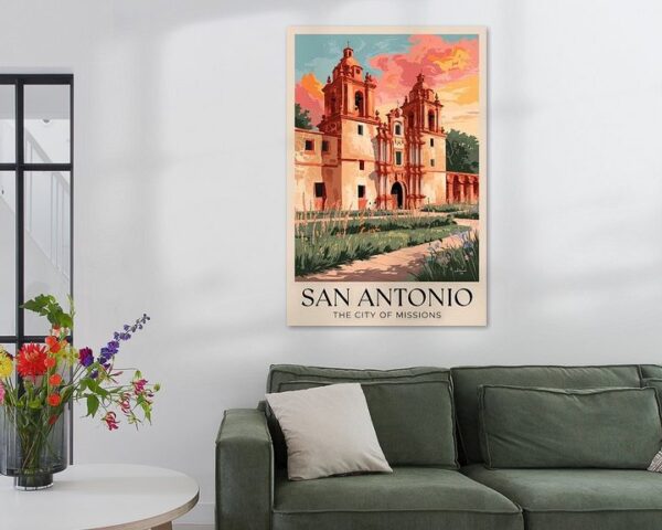 San Antonio / Texas Vintage Travel Poster