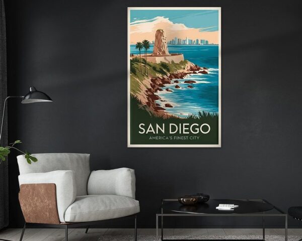 San Diego Vintage Travel Poster