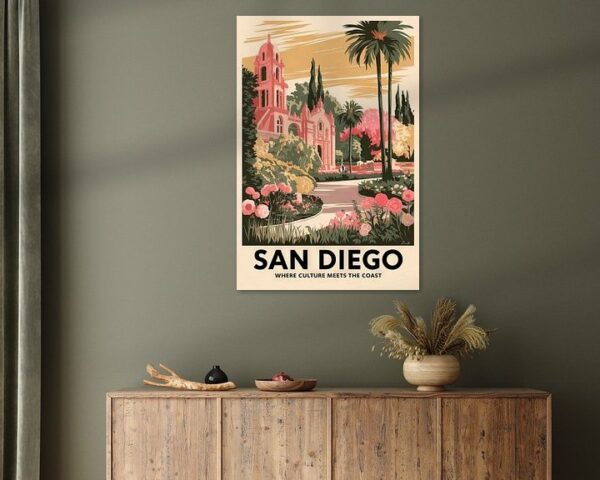 San Diego Vintage Travel Poster