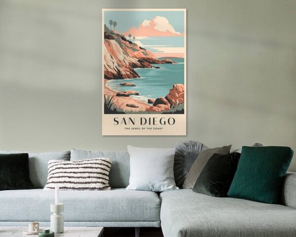 San Diego Vintage Travel Poster