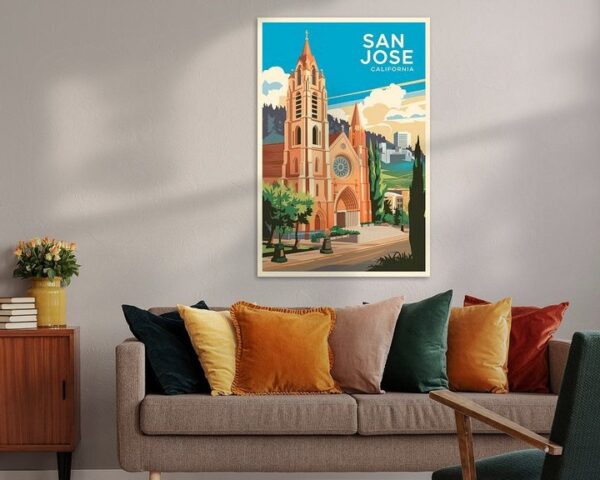 San Jose, California Vintage Travel Poster