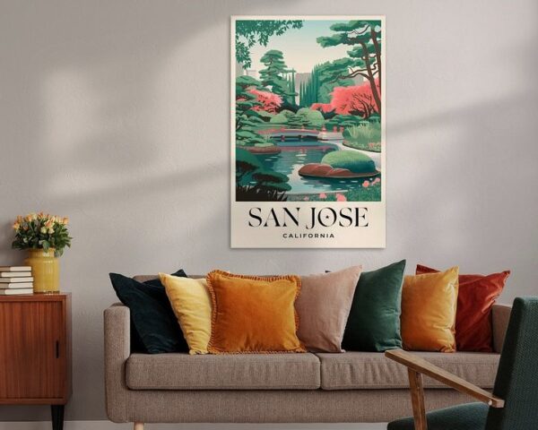 San Jose, California Vintage Travel Poster