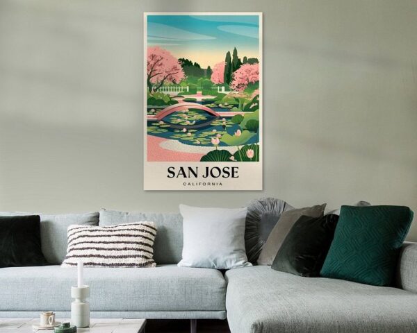 San Jose, California Vintage Travel Poster.