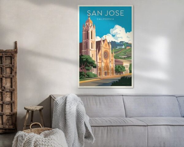 San Jose, California Vintage Travel Poster