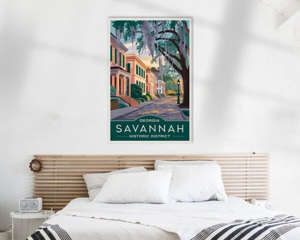 Savannah, Georgia Vintage Travel Poster