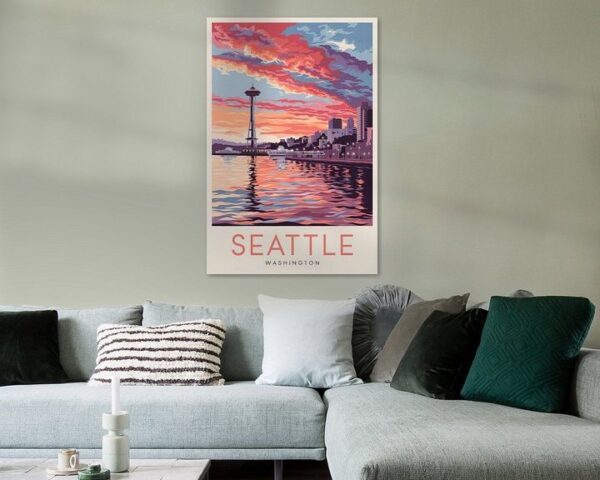 Seattle, Washington Vintage Travel Poster