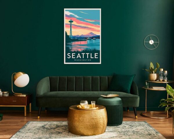 Seattle, Washington Vintage Travel Poster