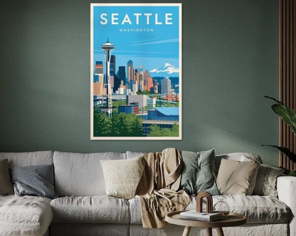 Seattle, Washington Vintage Travel Poster