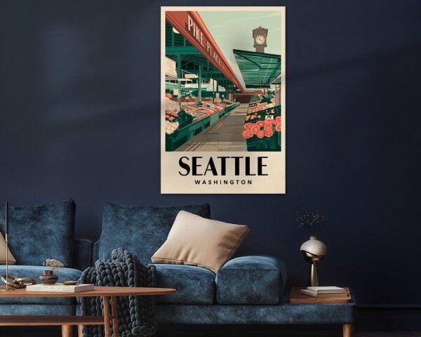 Seattle, Washington Vintage Travel Poster