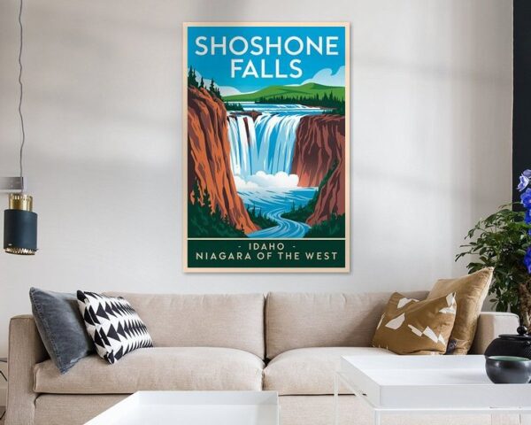 Shoshone Falls, Idaho Vintage Travel Poster