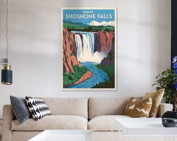 Shoshone Falls, Idaho - Vintage Travel Poster