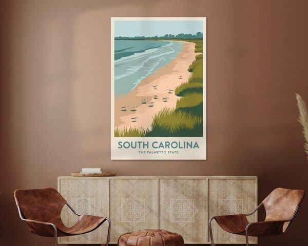 South Carolina Vintage Travel Poster