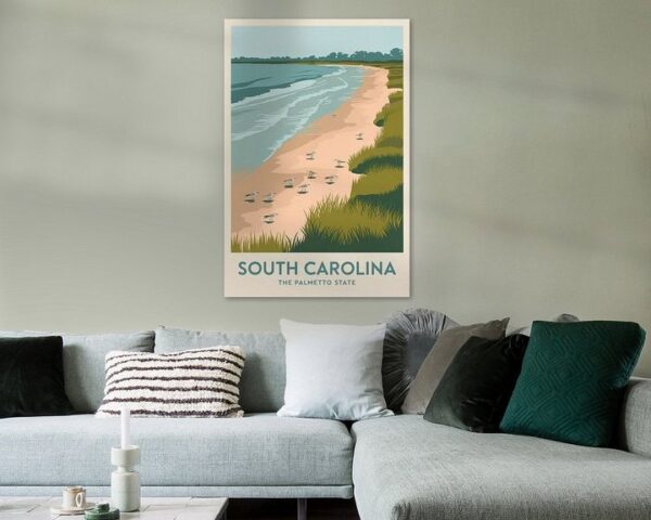 South Carolina Vintage Travel Poster