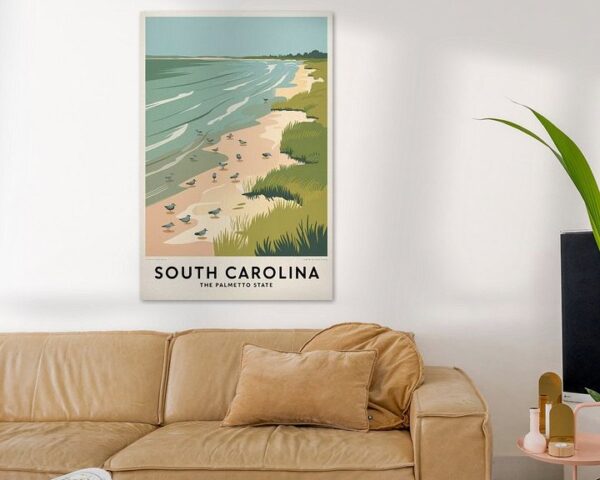 South Carolina Vintage Travel Poster