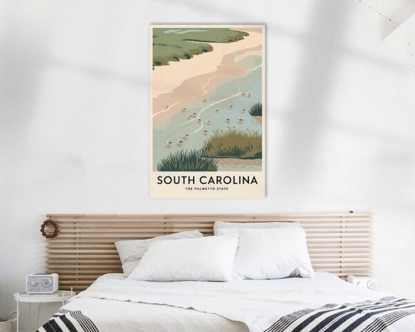 South Carolina Vintage Travel Poster