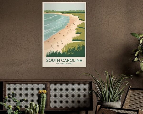 South Carolina Vintage Travel Poster