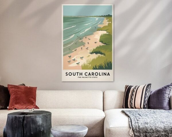 South Carolina Vintage Travel Poster