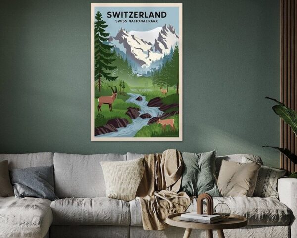 Switzerland Vintage Travel Poster