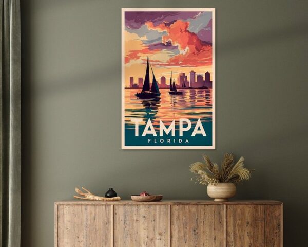 Tampa, Florida Vintage Travel Poster