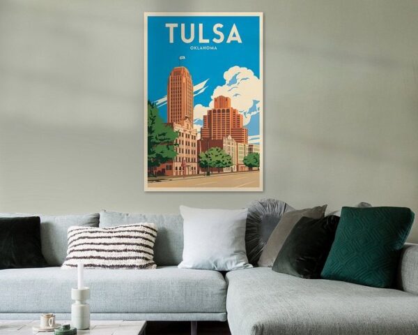 Tulsa, Oklahoma Vintage Travel Poster