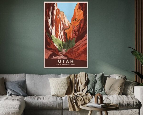 Utah Vintage Travel Poster