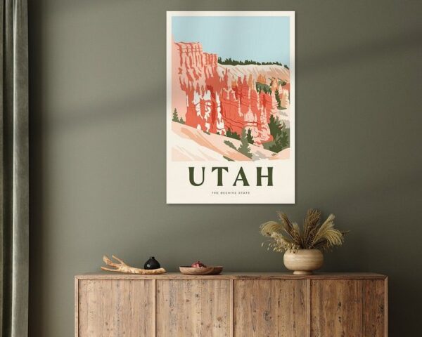 Utah Vintage Travel Poster