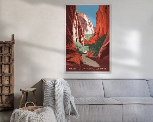 Utah - Zion National Park Vintage Travel Poster