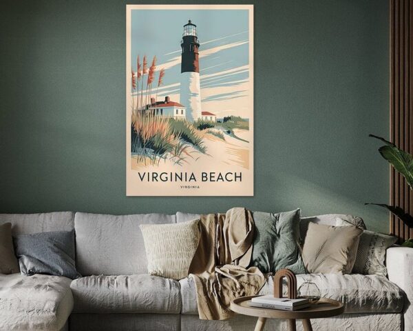 Virginia Beach, Virginia Vintage Travel Poster